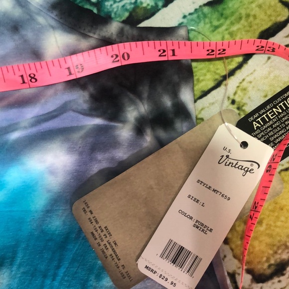 Blue and Black Tie-Dye Tank Top - Picture 3 of 7